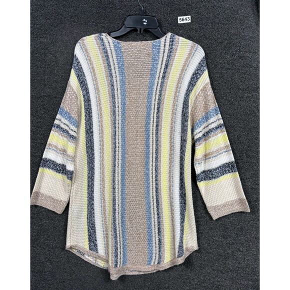 Tribekka 44 Knit Sweater Womens Size XL Multicolor 3/4 Sleeves Pull-over Striped - Picture 2 of 7